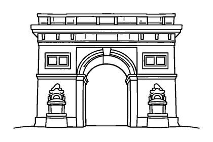 Arc De Triomphe Colouring Page (Kids, Standard)