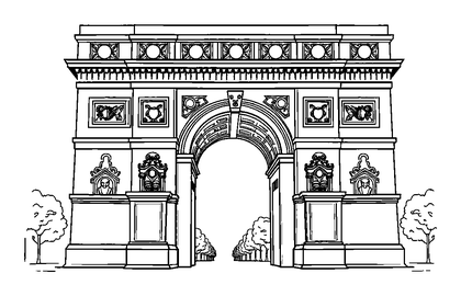 Arc De Triomphe Colouring Page (Teens, Standard)