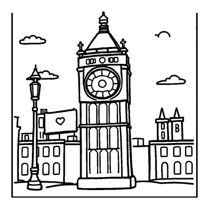 Big Ben Colouring Page (Kids, Standard)