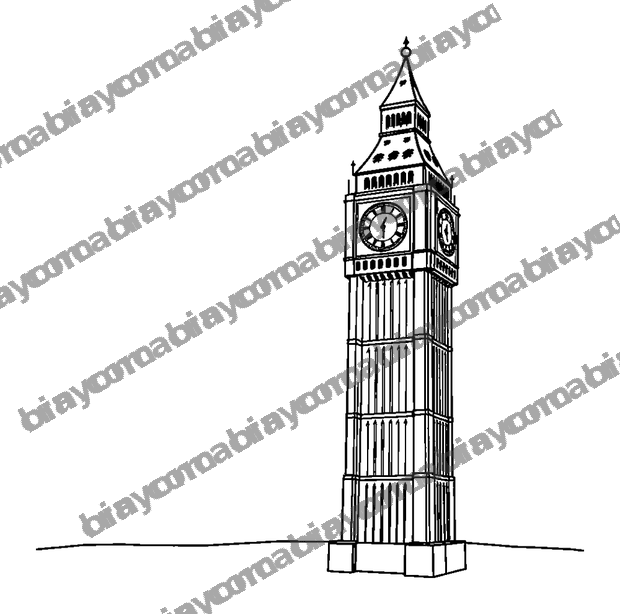 Big Ben colouring page — free printable for teens