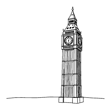 Big Ben Colouring Page (Teens, Standard)