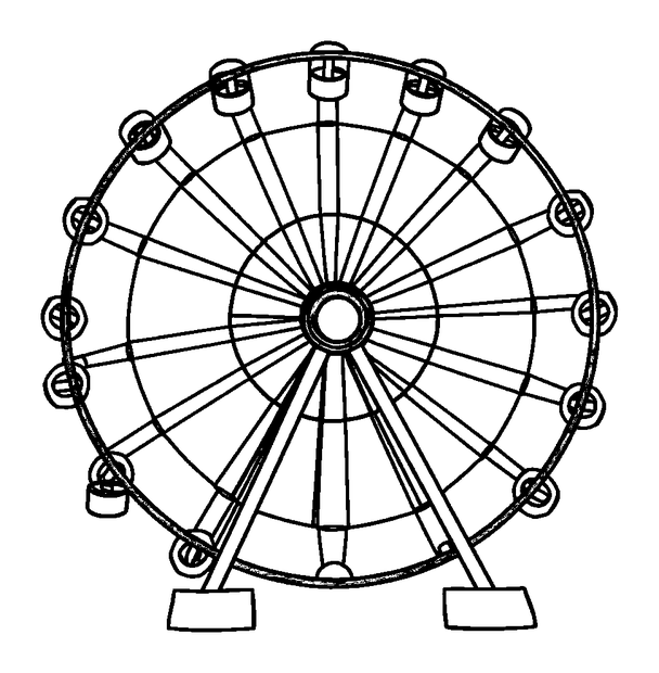 Big Ferris Wheel colouring page — free printable for kids