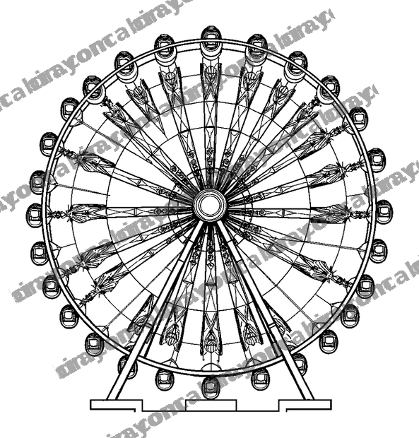 Big Ferris Wheel colouring page — free printable for teens