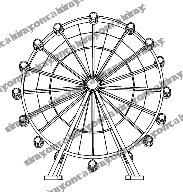 Big Ferris Wheel colouring page — free printable for teens