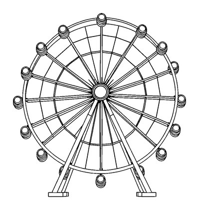 Big Ferris Wheel Colouring Page (Teens, Standard)