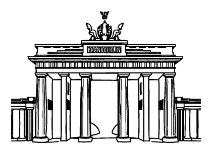 Brandenburg Gate Colouring Page (Kids, Standard)