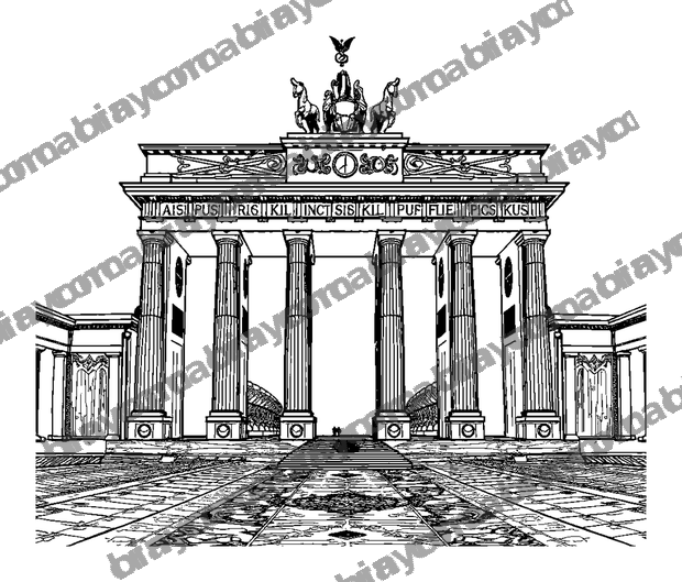 Brandenburg Gate colouring page — free printable for teens