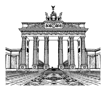 Brandenburg Gate Colouring Page (Teens, Intricate)