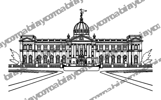 Buckingham Palace colouring page — free printable for teens