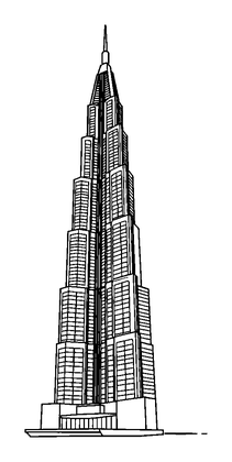 Burj Khalifa Colouring Page (Teens, Standard)