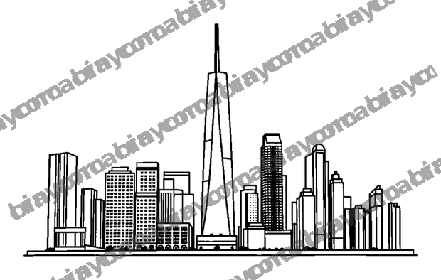 Chicago Skyline colouring page — free printable for teens