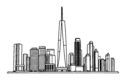 Chicago Skyline Colouring Page (Teens, Standard)