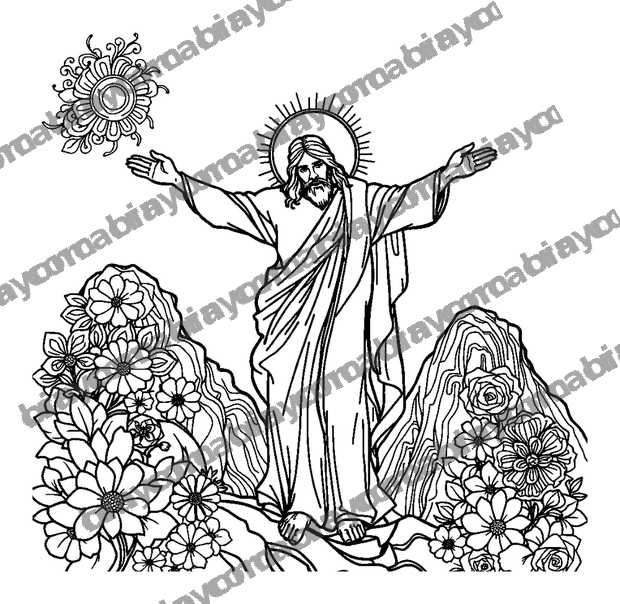 Christ The Redeemer colouring page — free printable for teens