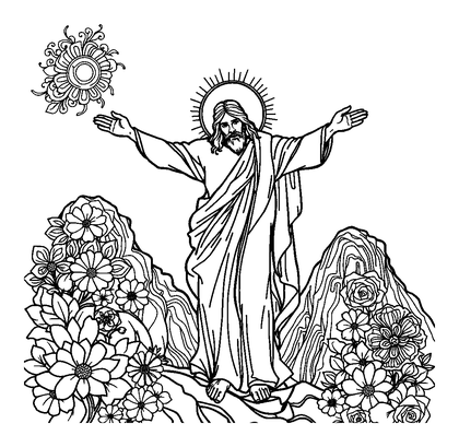 Christ The Redeemer Colouring Page (Teens, Intricate)
