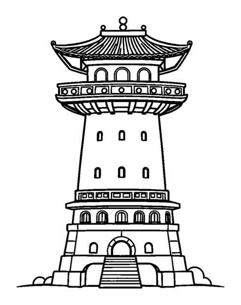 Cn Tower colouring page — free printable for kids
