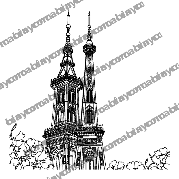 Cn Tower colouring page — free printable for teens