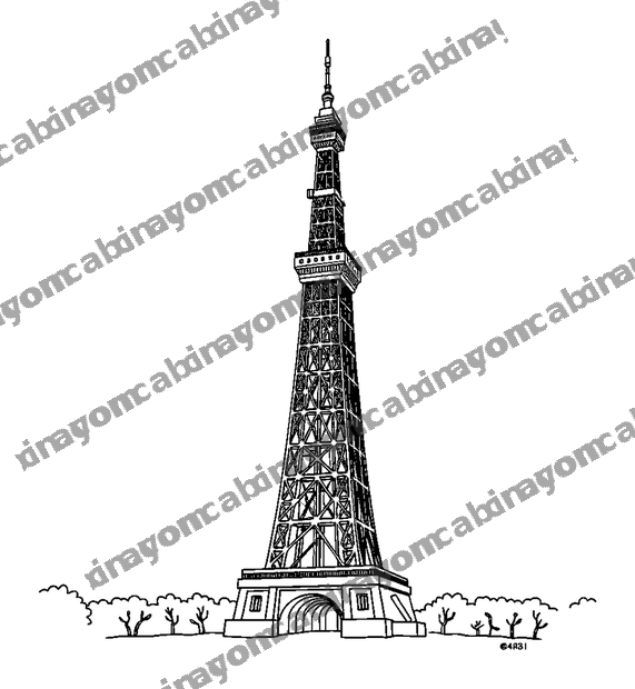 Cn Tower colouring page — free printable for teens