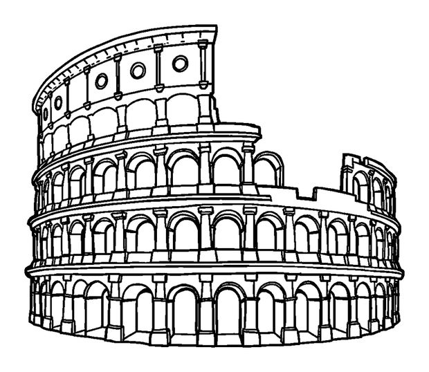 Colosseum colouring page — free printable for kids