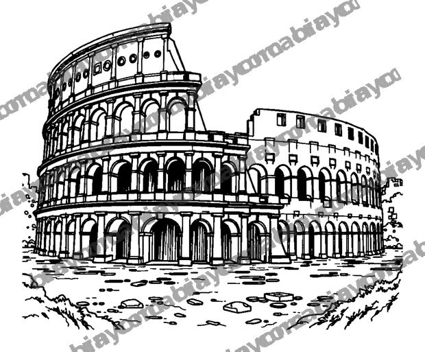 Colosseum colouring page — free printable for teens