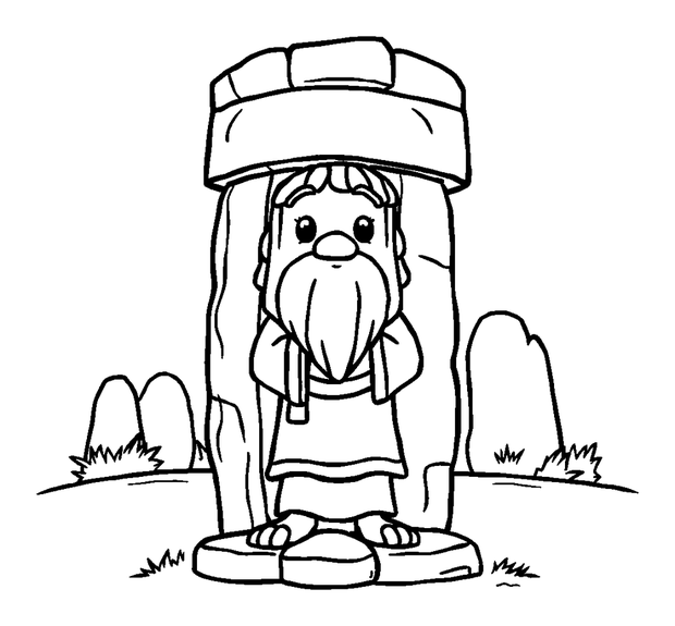 Easter Island Statue colouring page — free printable for kids