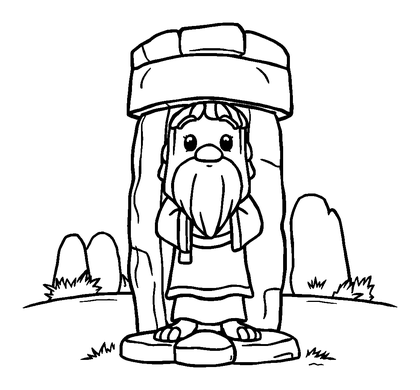 Easter Island Statue Colouring Page (Kids, Standard)