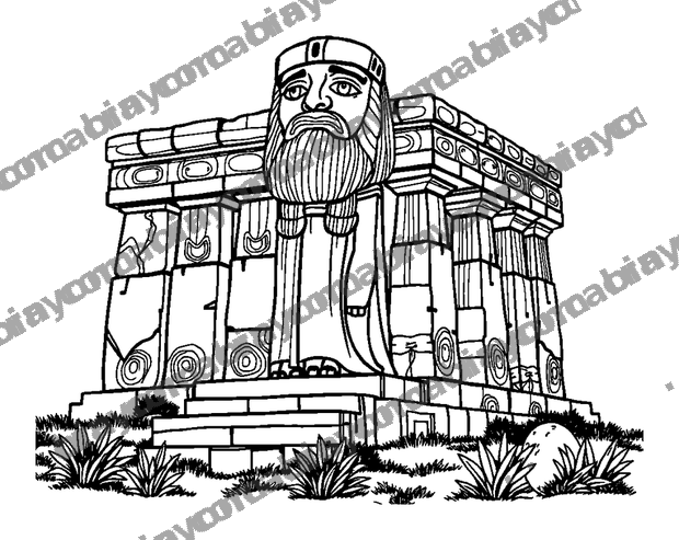 Easter Island Statue colouring page — free printable for teens
