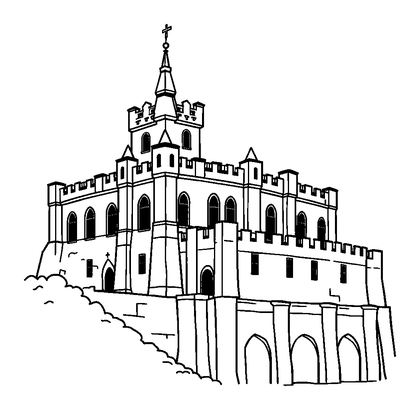 Edinburgh Castle Colouring Page (Kids, Standard)