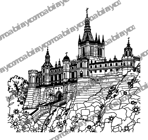 Edinburgh Castle colouring page — free printable for teens