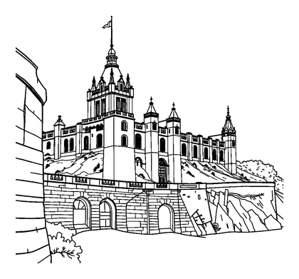 Edinburgh Castle Colouring Page (Teens, Standard)
