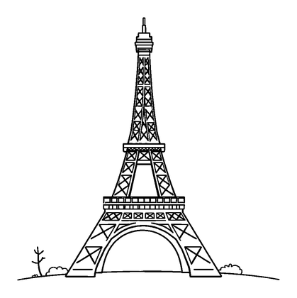 Eiffel Tower Colouring Page (Kids, Standard)