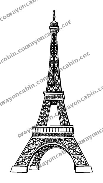 Eiffel Tower colouring page — free printable for teens