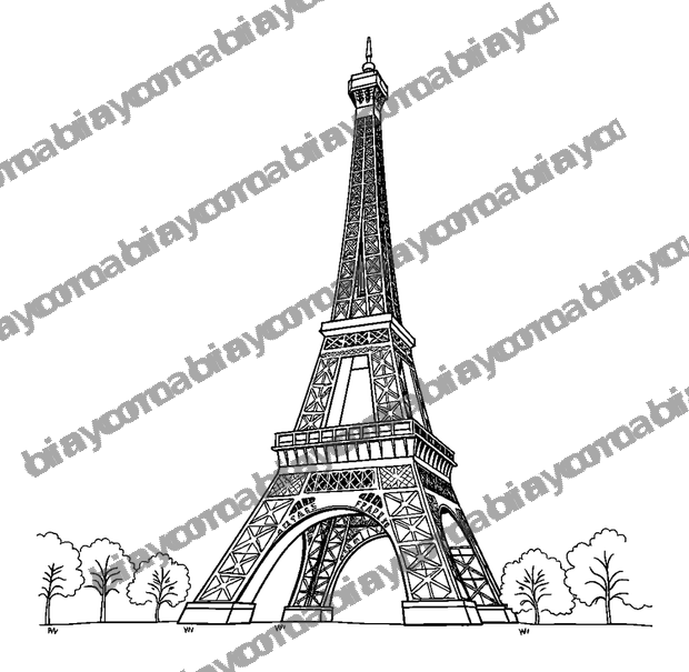 Eiffel Tower colouring page — free printable for teens