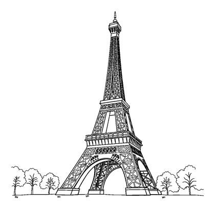 Eiffel Tower Colouring Page (Teens, Standard)