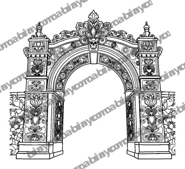 Gateway Arch colouring page — free printable for teens