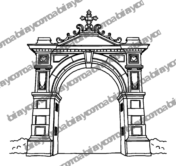 Gateway Arch colouring page — free printable for teens