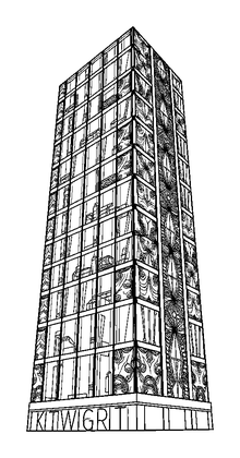 Glass Skyscraper Colouring Page (Teens, Intricate)