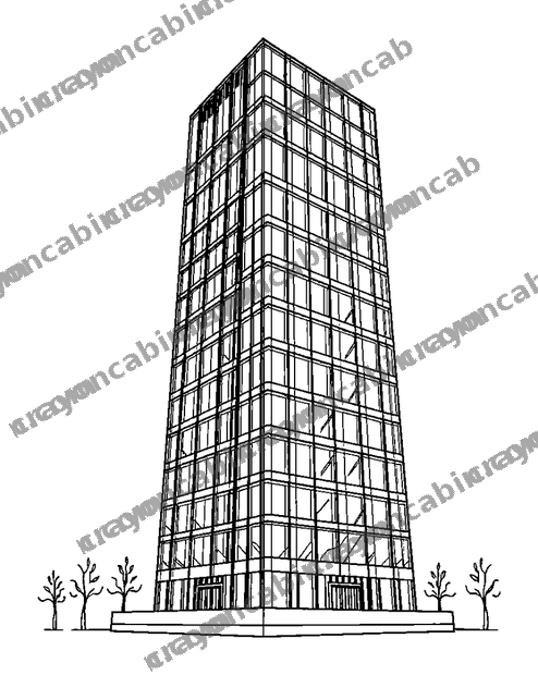 Glass Skyscraper colouring page — free printable for teens