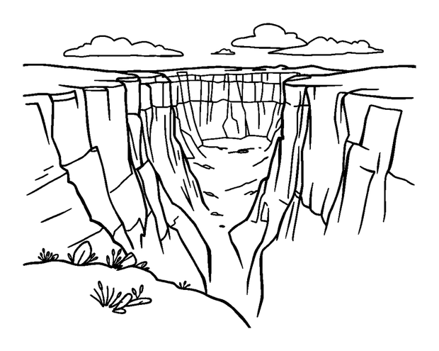 Grand Canyon colouring page — free printable for kids