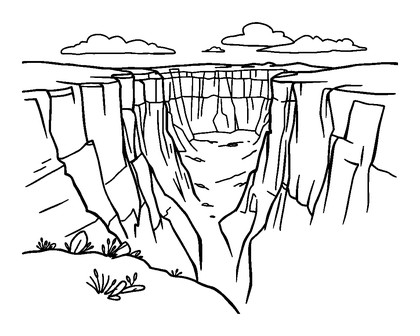 Grand Canyon Colouring Page (Kids, Standard)