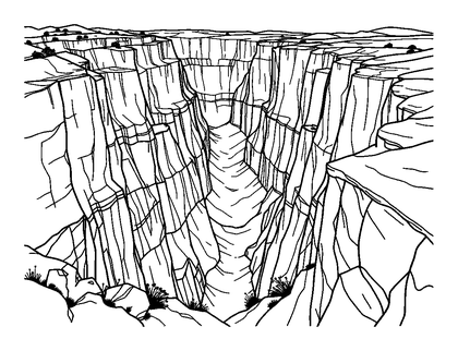 Grand Canyon Colouring Page (Teens, Standard)