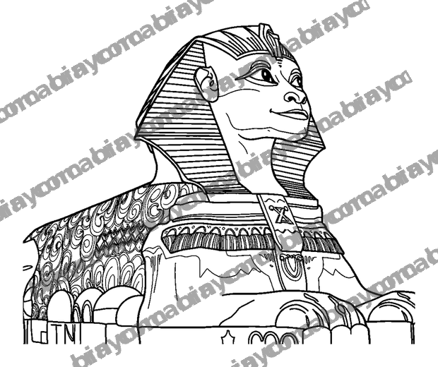 Great Sphinx colouring page — free printable for teens