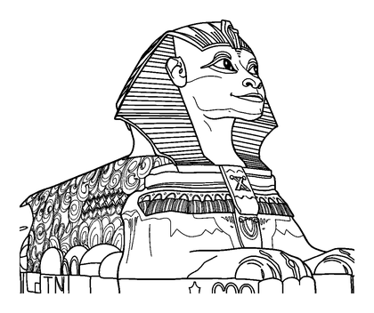 Great Sphinx Colouring Page (Teens, Intricate)