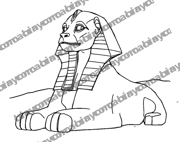Great Sphinx colouring page — free printable for teens