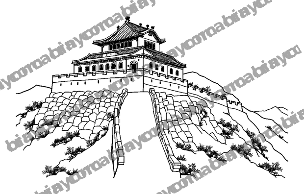 Great Wall Of China colouring page — free printable for teens