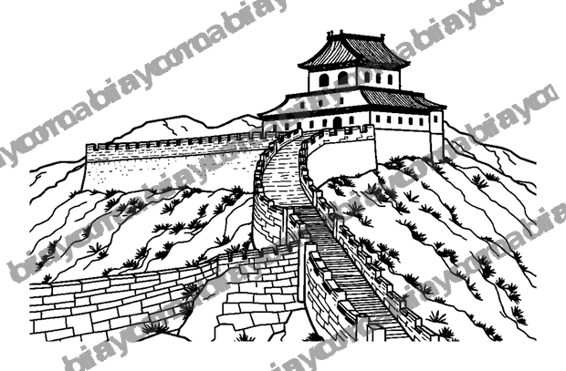 Great Wall Of China colouring page — free printable for teens