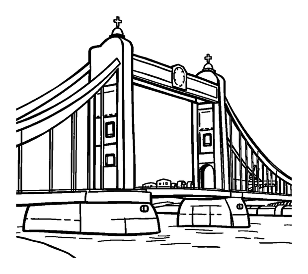 Harbour Bridge colouring page — free printable for kids