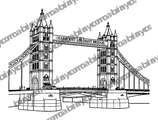Harbour Bridge colouring page — free printable for teens