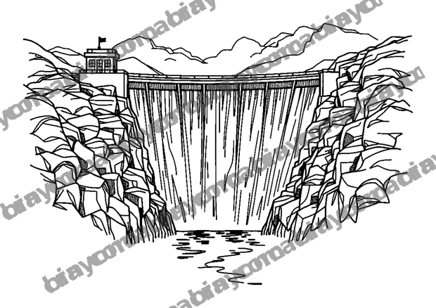 Hoover Dam colouring page — free printable for teens