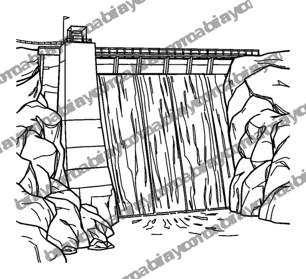 Hoover Dam colouring page — free printable for teens