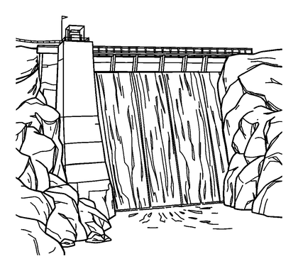 Hoover Dam Colouring Page (Teens, Standard)